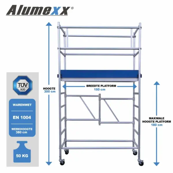 Eco-line rolsteiger module A+ B maximale werkhoogte 4 meter - Afbeelding 2